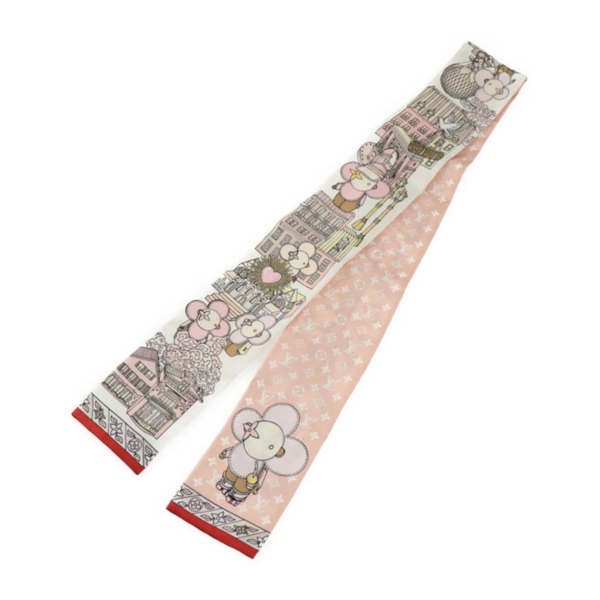 Seek Ribbon M77780 (Like Silk Vivienne Monogram Pre-Owned Rose Scarf Vuitton and VUITTON Bandeau Multicolor LOUIS New) Hide