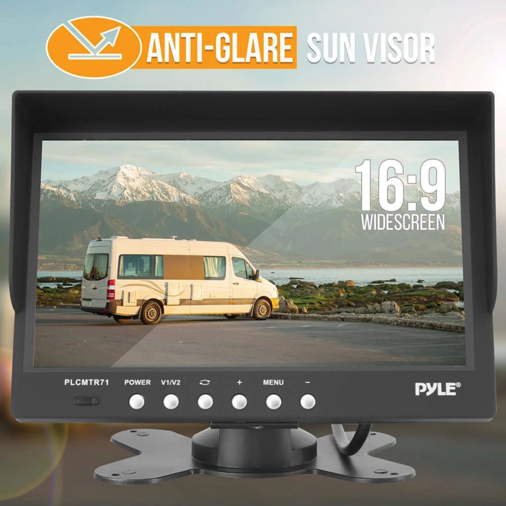 Night IR Monitor System Weatherproof and with 7" PLCMTR71 with Pyle Commercial-Grade Vision Camera Camera Backup