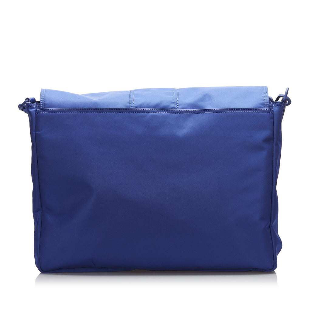 Bag Pre-Owned Lock Crossbody Blue FF Authenticated Unisex Nylon Crossbody (Good) Fendi Fabric