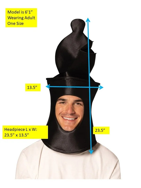 Size, Deluxe Ultimate Imposta Mask Adult One Costume, Rasta R1309-OS BlackBishopChessHeadpiece Halloween