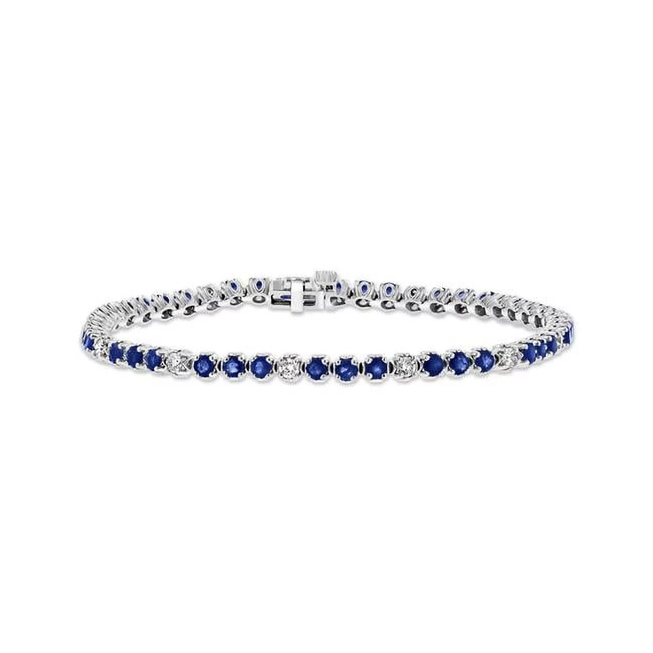 Gold BRB398SD Bracelet, White & Louis 3.09 14K Sapphire Creations Diamond CTW