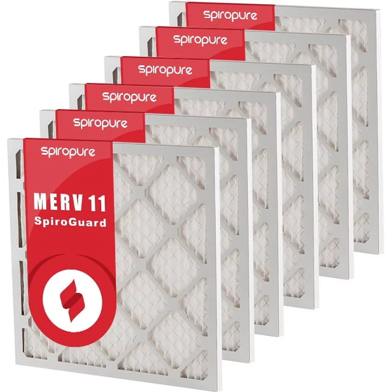 SpiroPure Pleated USA Filters Air Made MERV Pack) 7.88x7.88x1 - in 11 Filter (6
