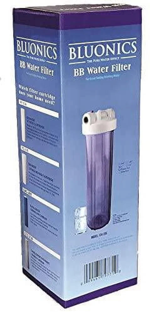 Filter Water House 20" & Housings Carbon Two Blue Filters Blue Clear Whole Sediment w/Pleated Transparent Big