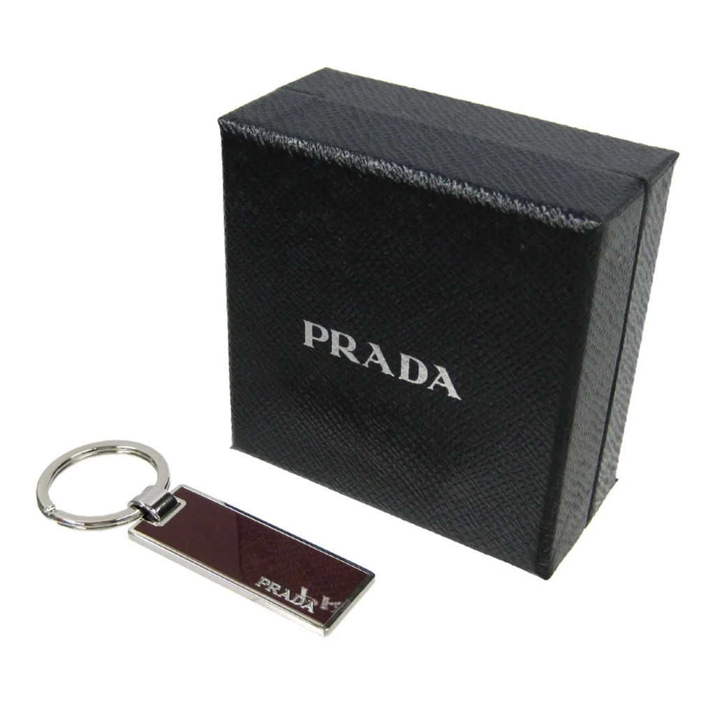 Keychain Keyring Rubino 2PS021 Metal Silver Enamel Prada Red