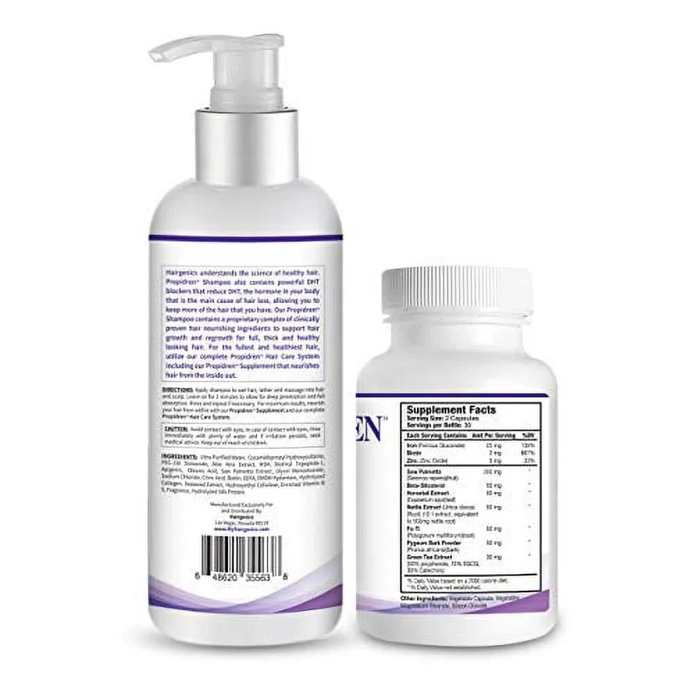 (1 8 Loss Count) Hair DHT Hair. Hair Regrowth Growth (1 Supplement Hair Combo - & Shampoo Pack to Stop Bottle, Proprietary Regrow & & Propidren Prevent Ounces) & Blocker 60 Treatment Bottle,