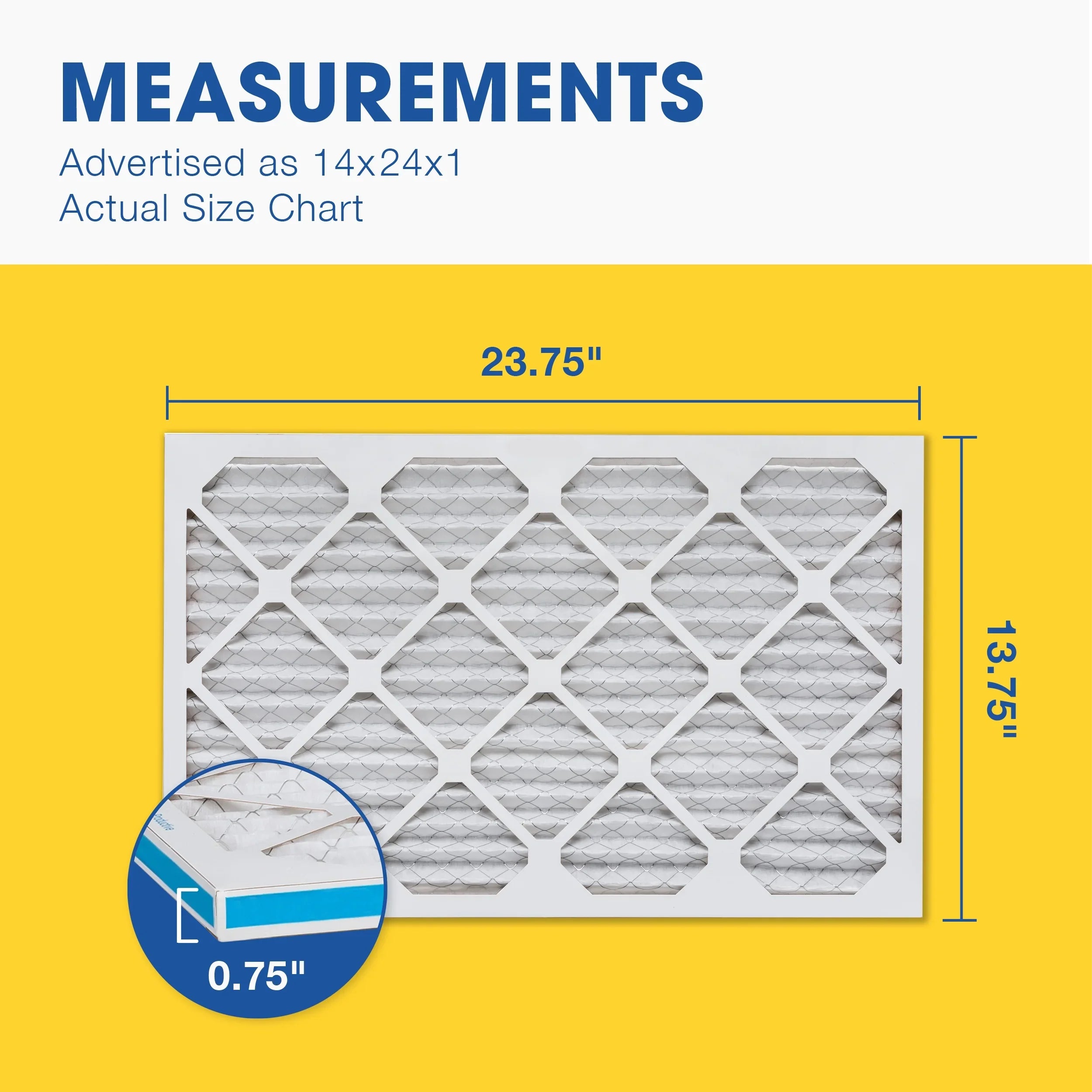 Filter, Box in Pleated 6, USA Aerostar the Made MERV 13, 14x24x1 Air of 14x24x1,