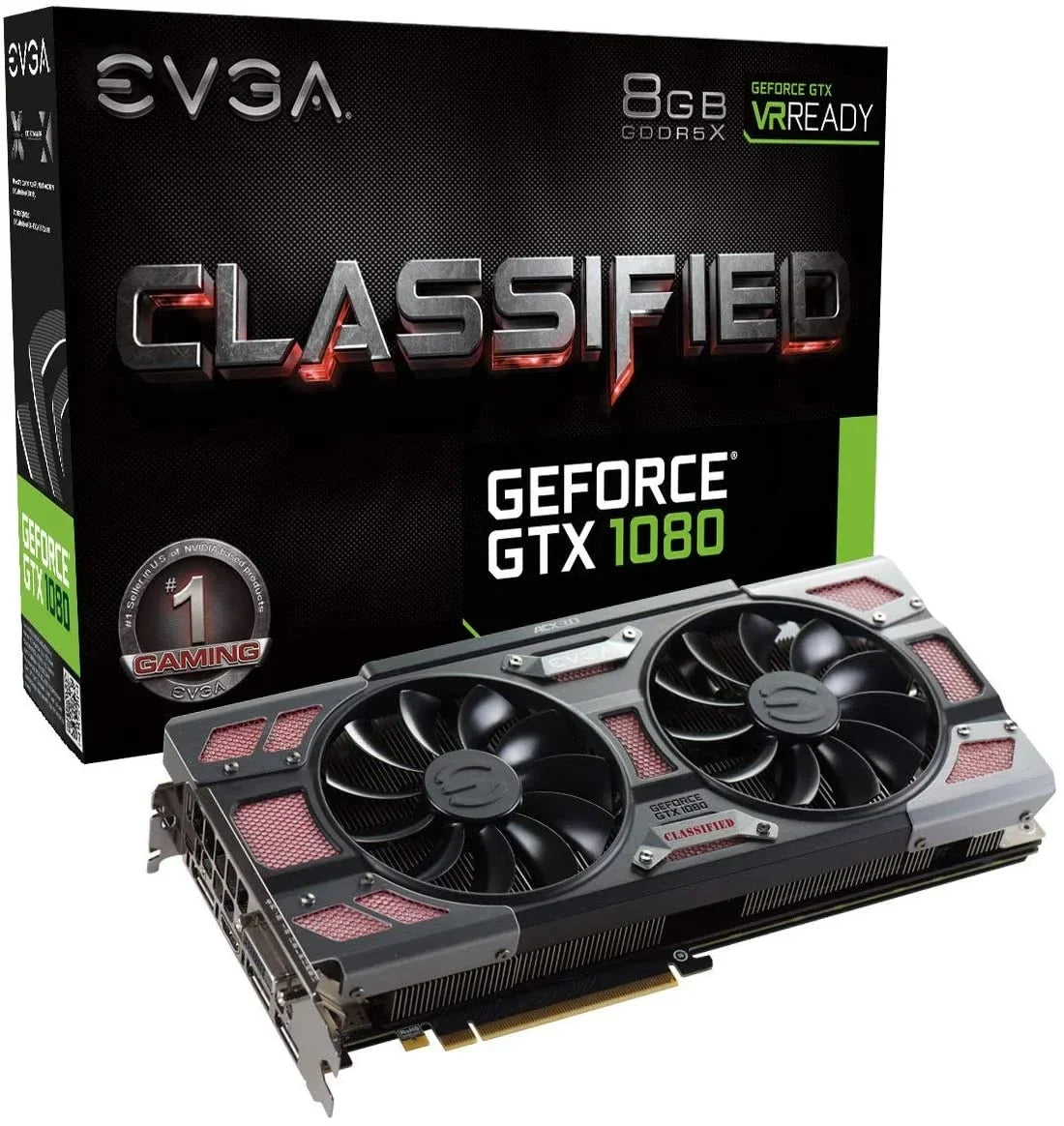 CLASSIFIED GeForce Double Fan Graphics Support RGB DX12 GAMING Video 08G-P4-6386-KR LED (PXOC) ACX GDDR5X BIOS 1080 EVGA 10 3.0 14 GTX Phases 8GB Card CM Power OSD