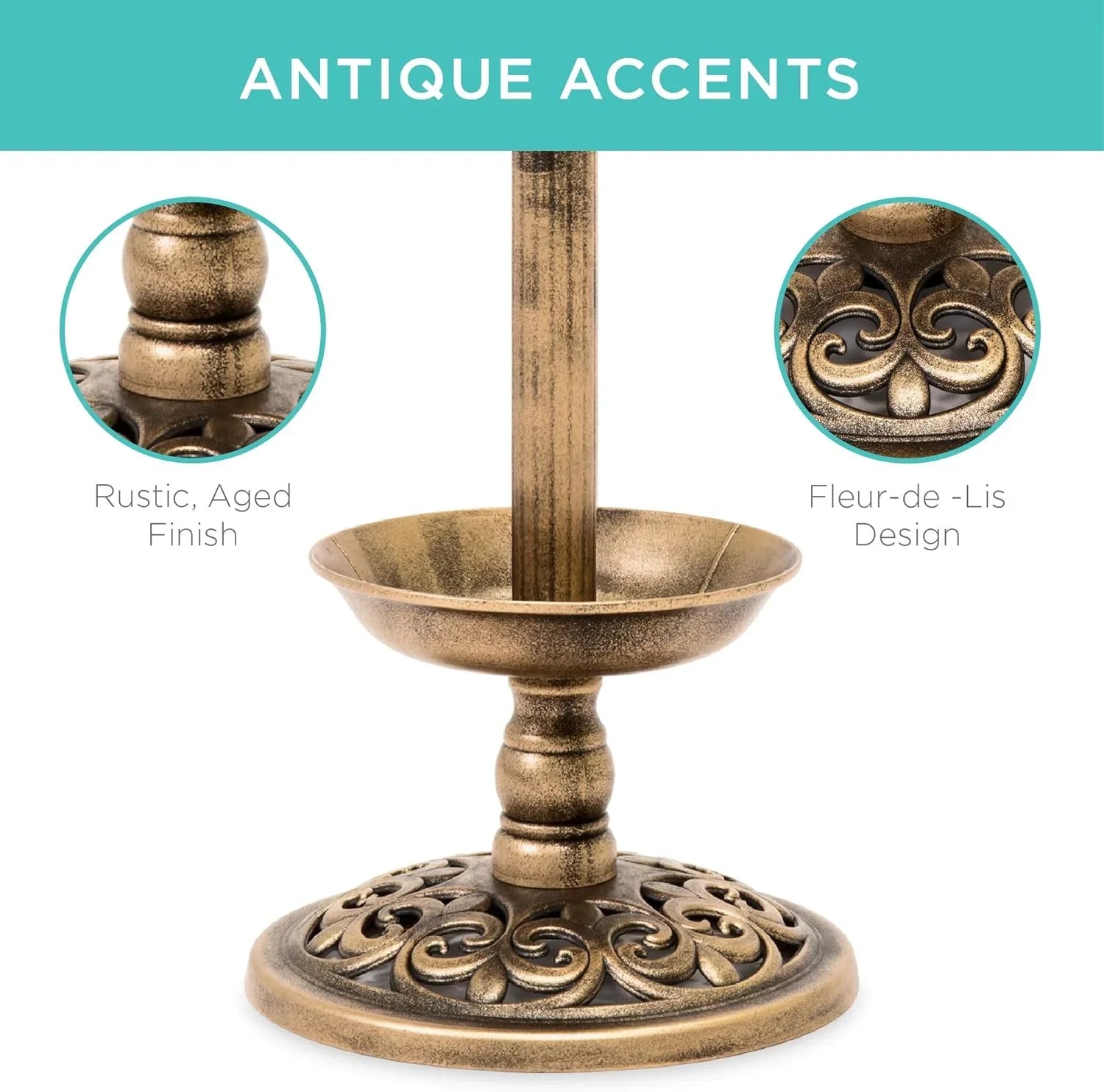 Panel, Bronze Decoration Pedestal Outdoor Lawn, W/Planter, - Scroll Integrated Solar For Garden Fountain Accents Bath Lighted