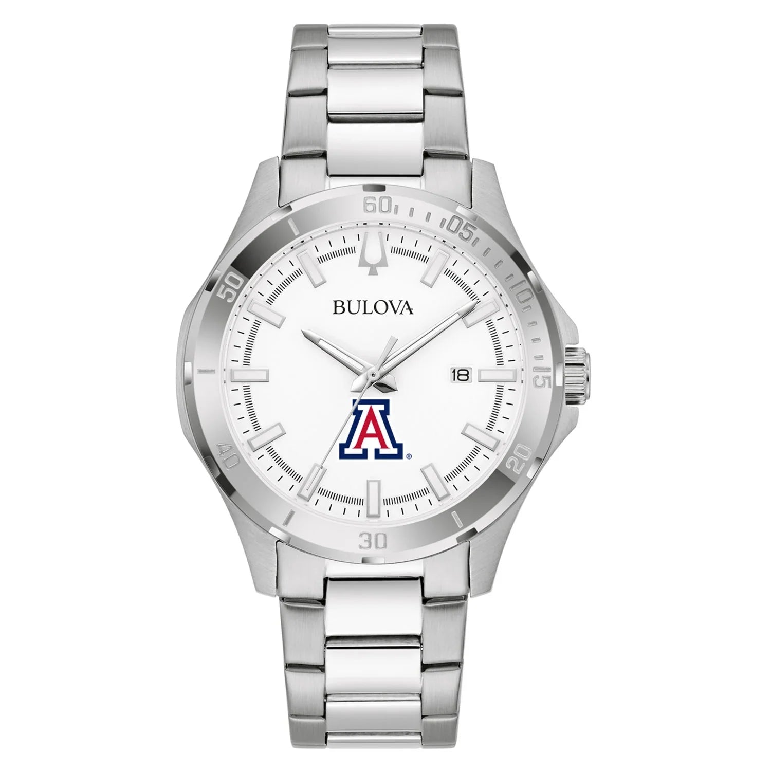 Wildcats Classic Men's Silver Bulova Watch Steel Sport Stainless Arizona