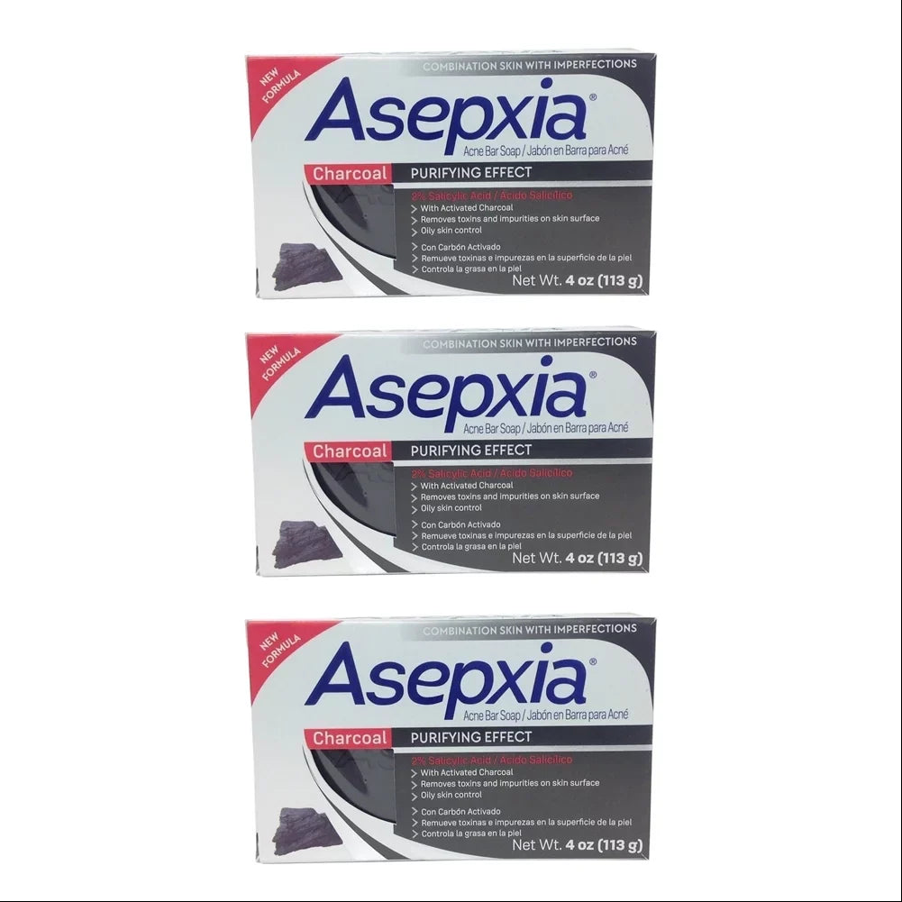Acne Charcoal of Salycilic Soap 4 3 Blackheads. Bar Oily for and Asepxia Pack with Cleansing Skin Toxins. Impurities and oz. Removes Helps Acid.