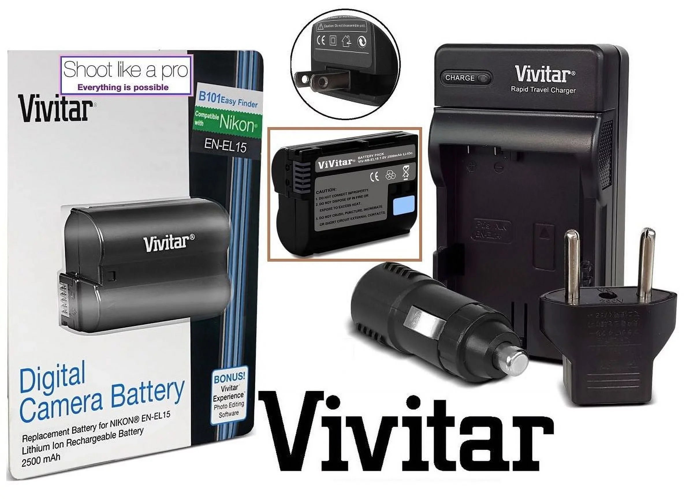 Super With Capacity for D7500 Rapid EN-EL15 Nikon D500 Charger Battery