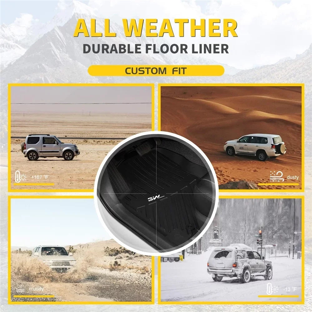 (2018-2023),TPE 2nd Fit for Floor Car Tiguan,1st & Custom Liners,Black All Weather Volkswagen 3W for Row Mats Liner Tiguan Floor Set Volkswagen Full