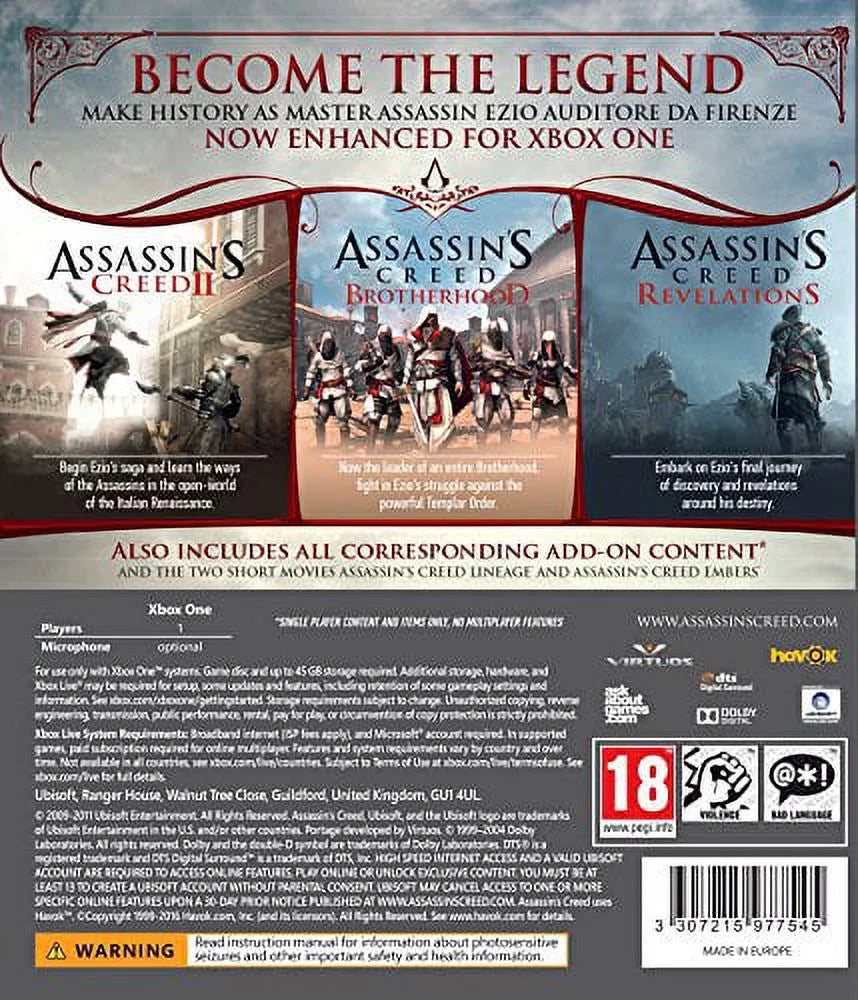 Creed The (Xbox Ezio Collection One) Assassins