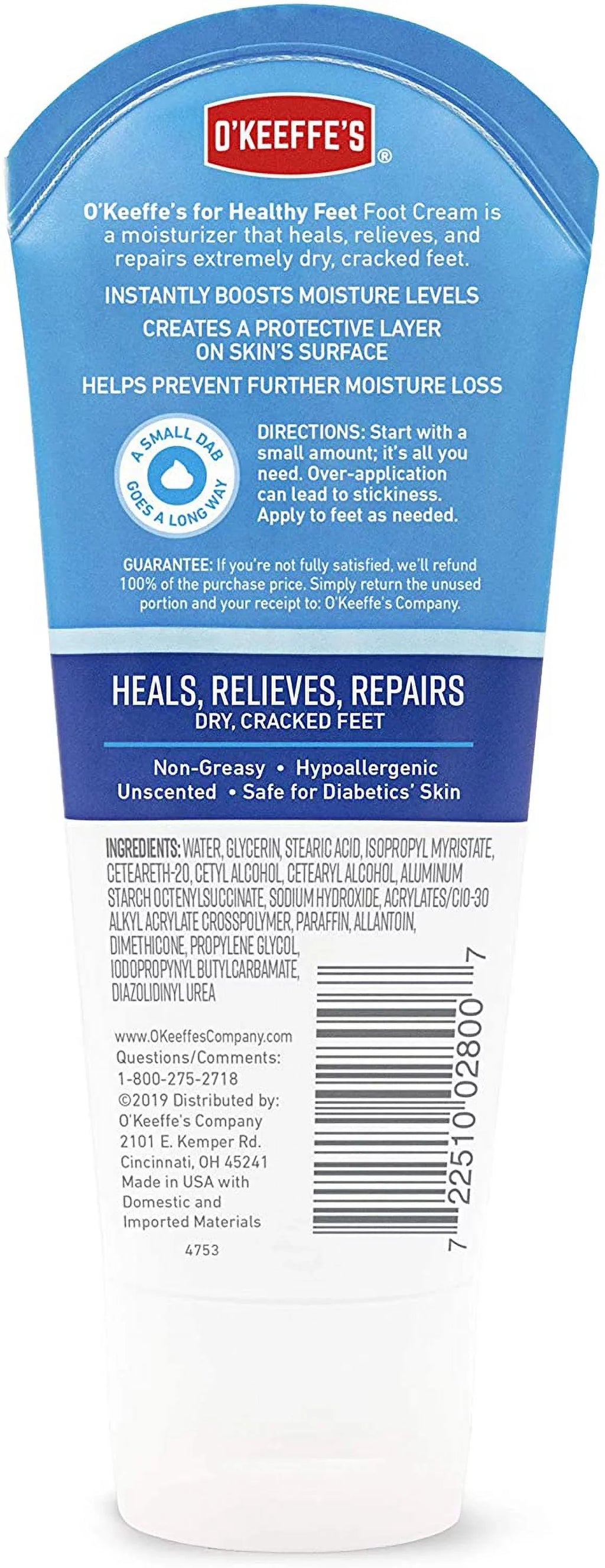 PC,O'Keeffee's Tube, 3 Healthy 1 K0280001 Cream Oz Feet