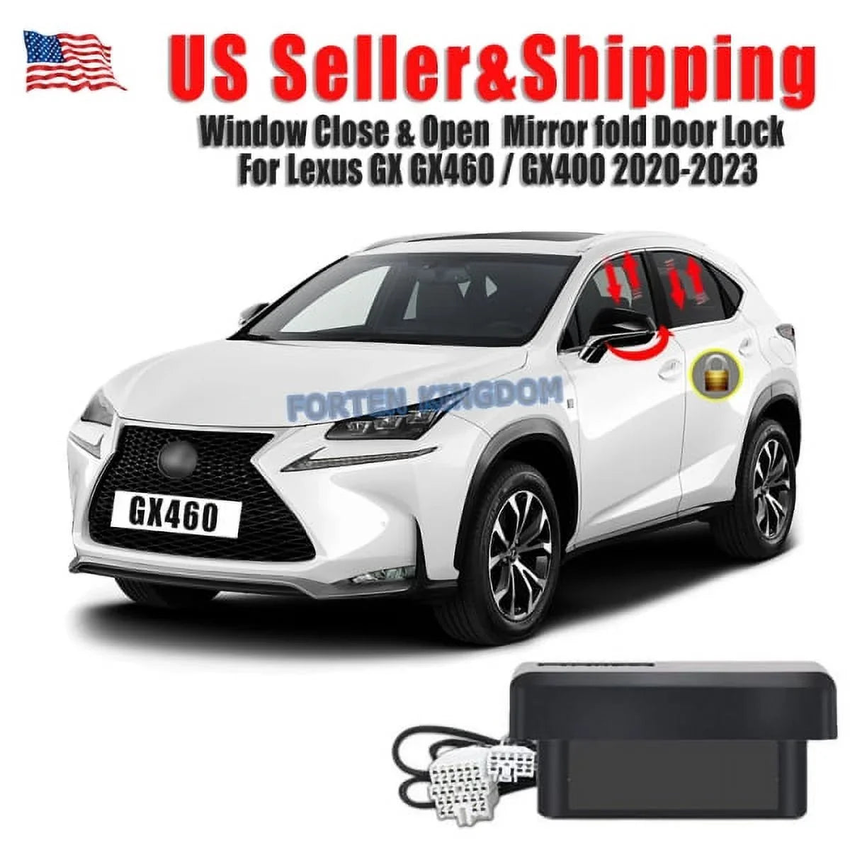 and Folder Mirror Car Side OBD Closer Kit 2020 Auto Speed for Open GX460 Window Lock Unfold 2022 Device Lexus 2021
