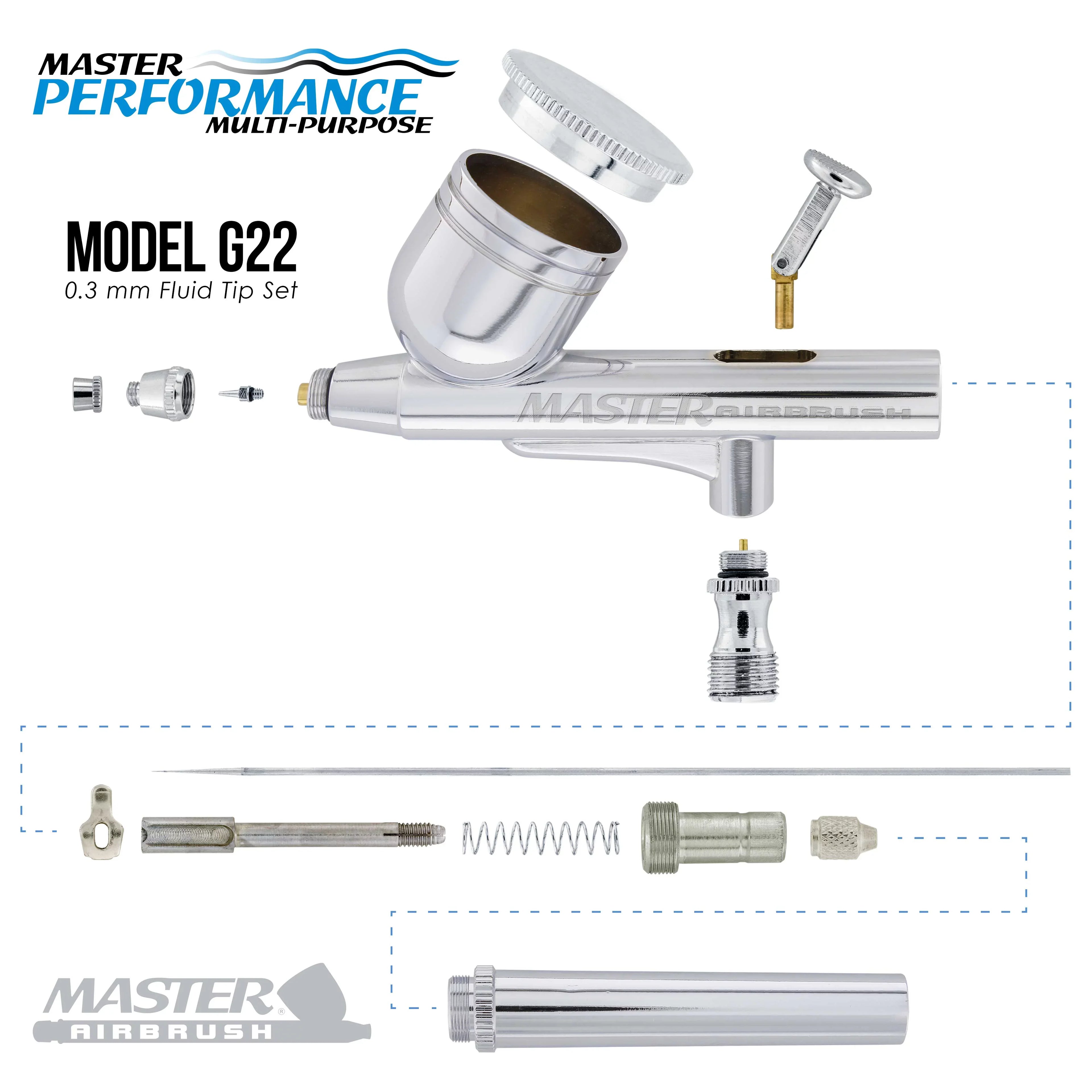 Acrylic Compressor and Kit Multi-Purpose Airbrush Opaque Feed Gravity Colors Primary Airbrushing - System Air Master 6