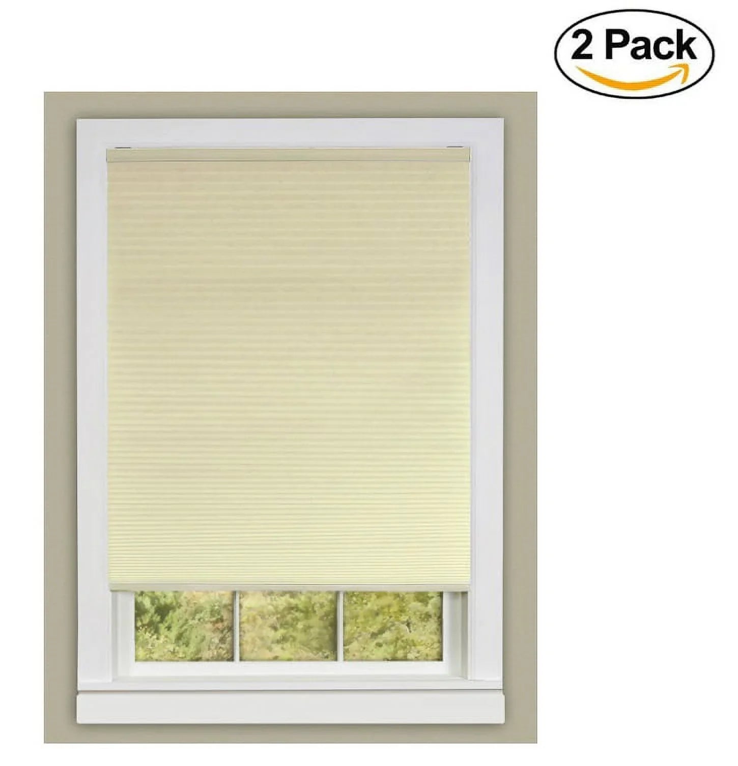 Home Cordless (Set 64-Inch, 2) Achim Furnishings Alabaster Pleated Honeycomb 29 by Shade, of Window