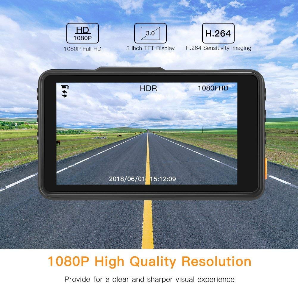 Recording, Driving Dash Cam 3" APEMAN 170¡ãWide LCD Monitor, Screen Parking G-Sensor, Motion WDR, 1080P Angle, FHD DVR Recorder Car Detection Loop
