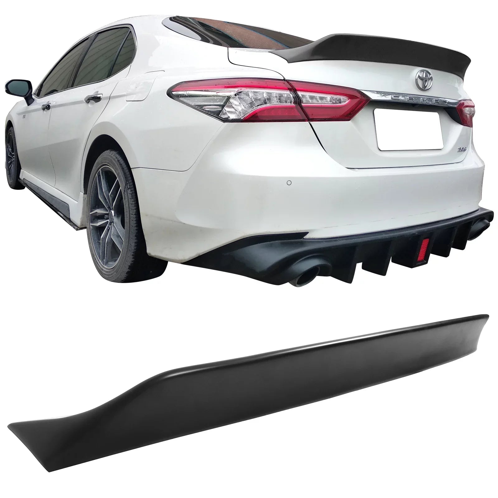with Duckbill PP Spoiler Style IKON Toyota Unpainted Ikon Camry Trunk 18-23 Compatible Rear Motorsports