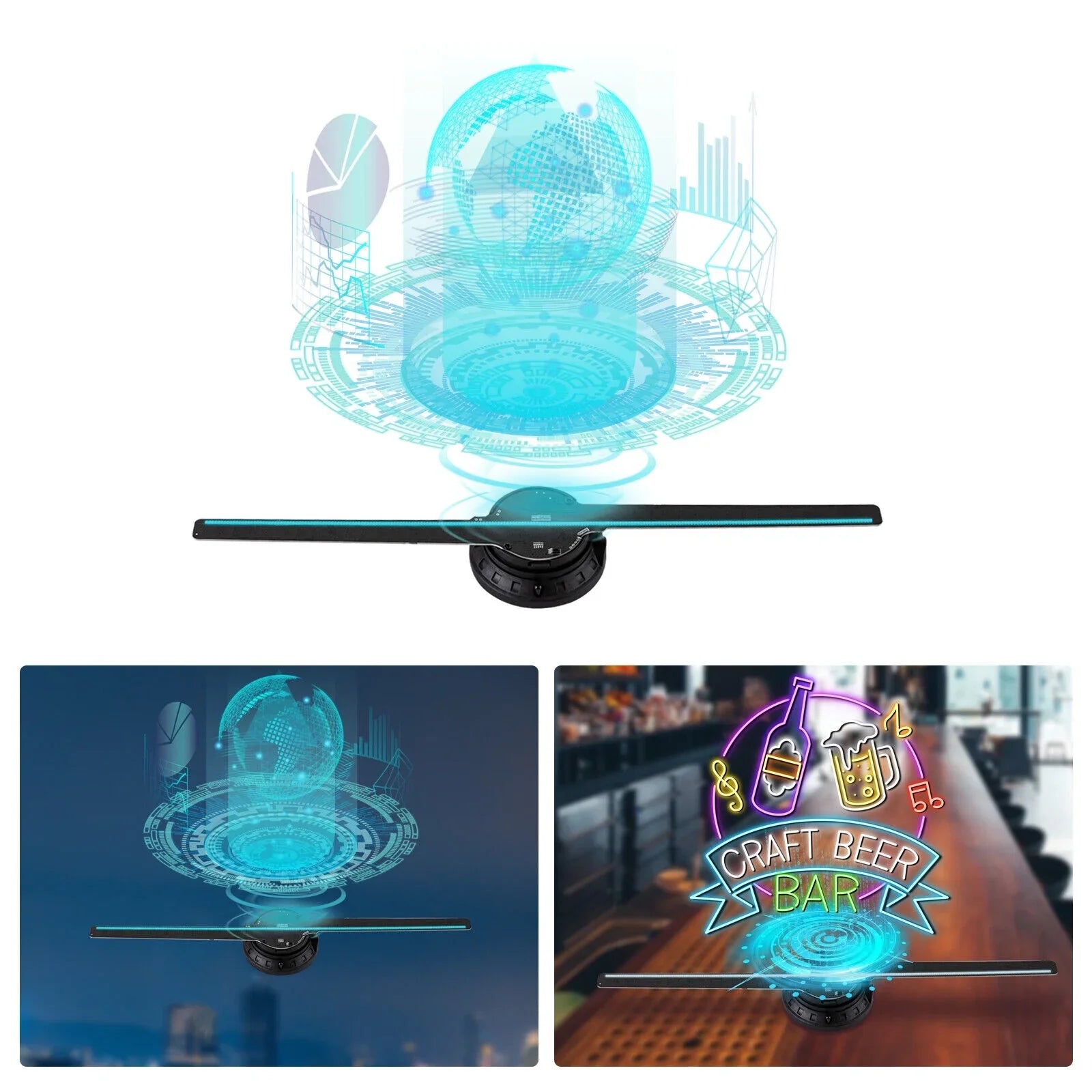 Club MIDUO Effect Cafe 3D Bar Fan Decor Projector Hologram