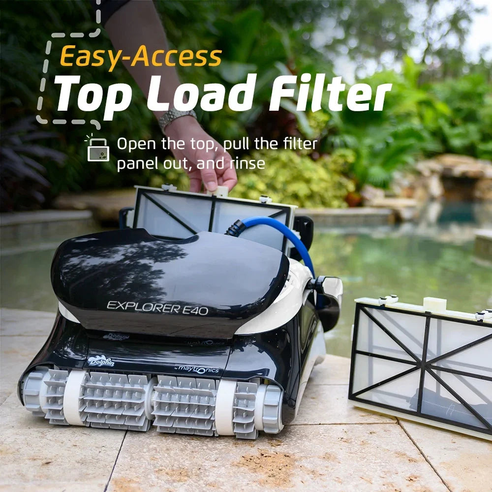 Wi-Fi Robotic up E40 50 Pools Pool Scrubber Vacuum Dolphin Waterline Cleaner Explorer Brush to FT -