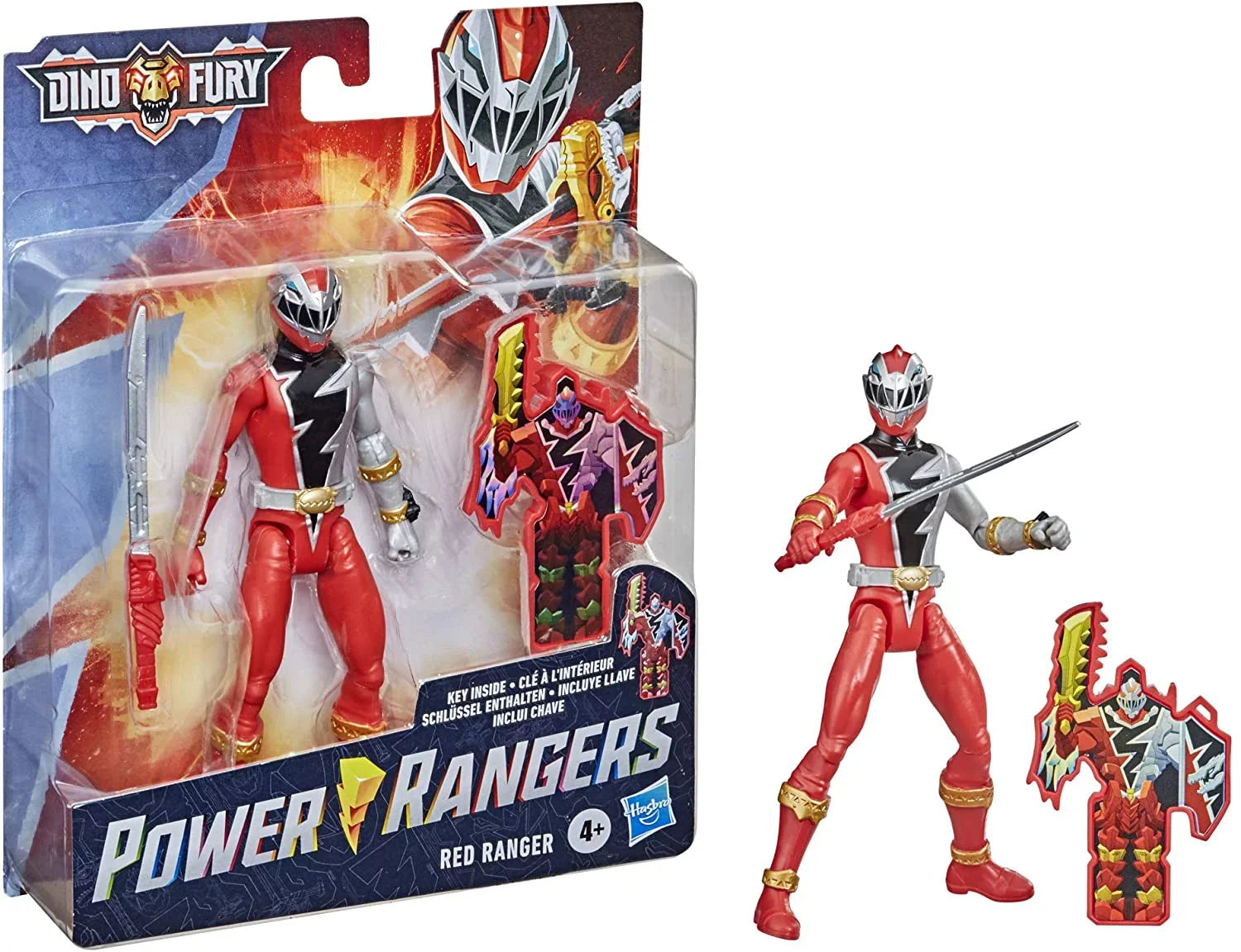 Figure TV Ranger Key 4 by Up Power Dino Accessory 6-Inch Dino-Themed Ages Rangers Fury Action and for Red and Show Dino Inspired with Fury Toy