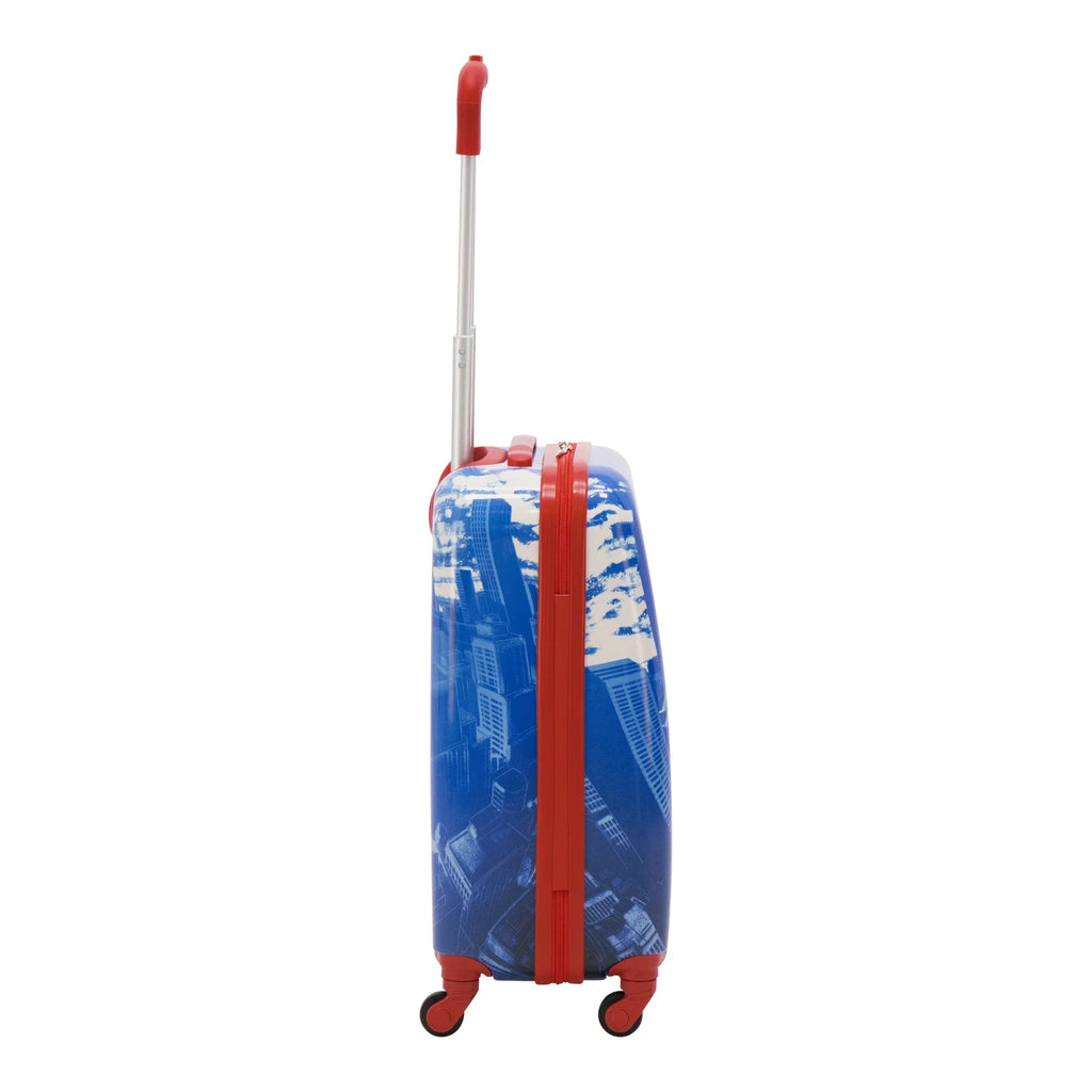 Marvel 21 Luggage, Hardshell On with Kids Inch Spider-Man Carry Suitcase Wheels, Blue Rolling