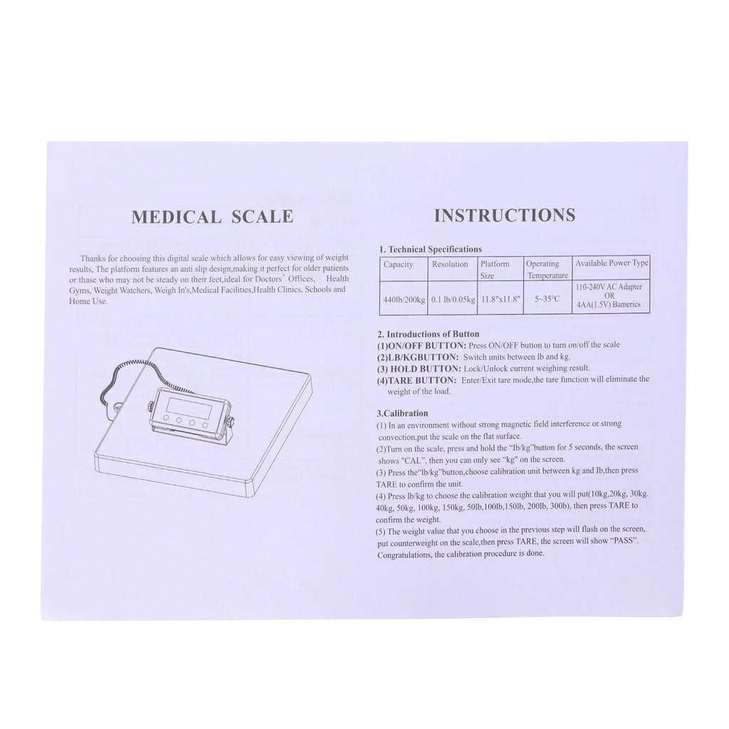 Weight High-precision Physician Electronic Display Digital Large Scale Scale Body Scale 660lbs Scale ZhdnBhnos Duty Medical Wrestling Platform Heavy