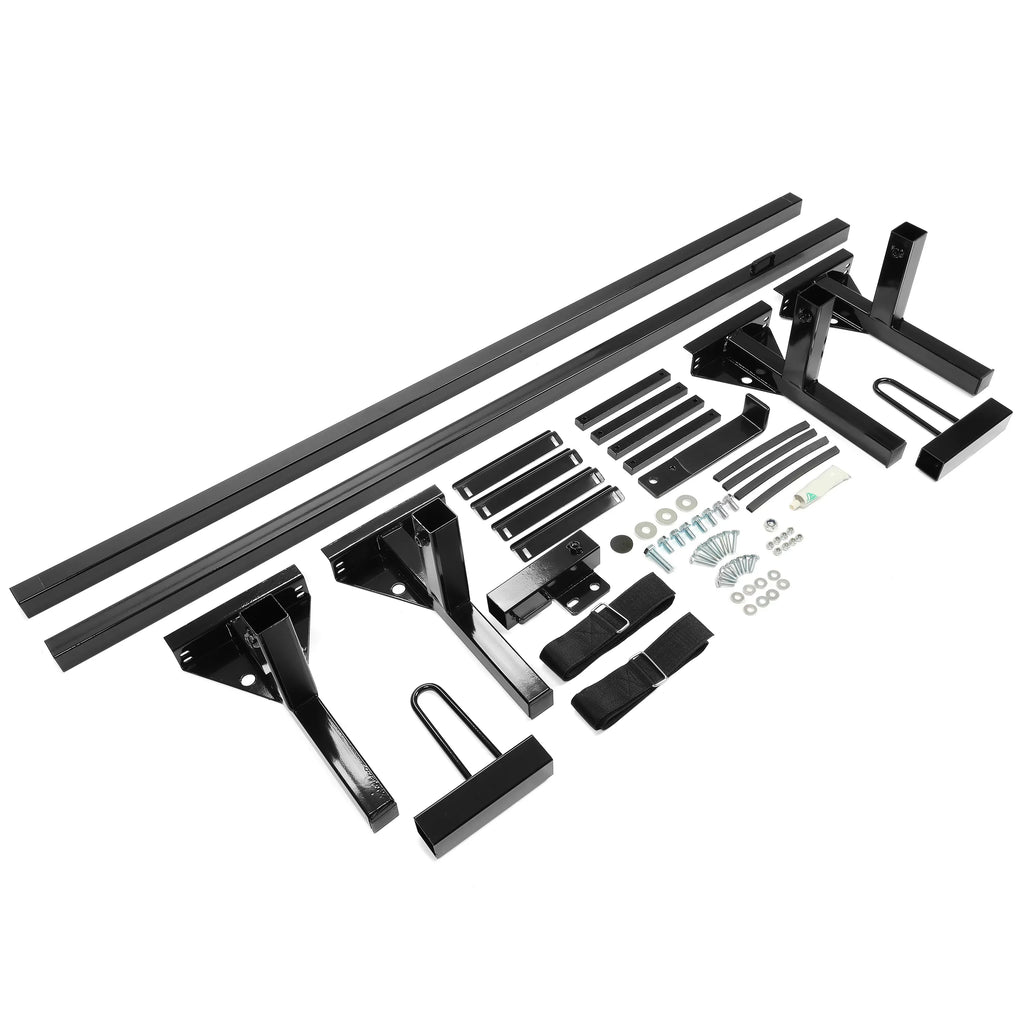 GMC Kojem Roof Rack Rack Vans 2 Universal Full-Size Ladders Carry Steel Bars Mount E-Series Adjustable Chevy Express Savana Ford for 68"-75"