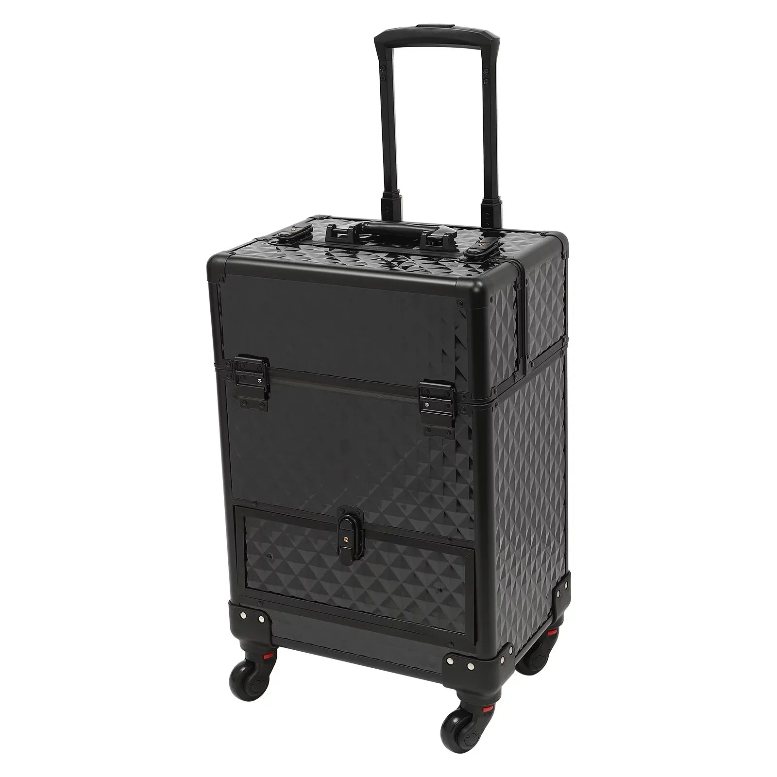 Trunk Case Rolling Nail Salon Cart Manicure Luggage Trolley Cosmetic Organizer Makeup Box Wheeled Storage Black Case Aiqidi Train