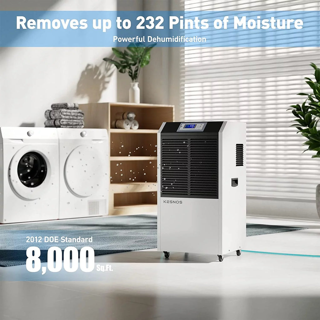 with 8000 Industrial up Ft, Removal Kesnos Dehumidifier Area 232 Drain Commercial for Moisture Dehumidifier Large Hose Pint in Basements to for Sq.