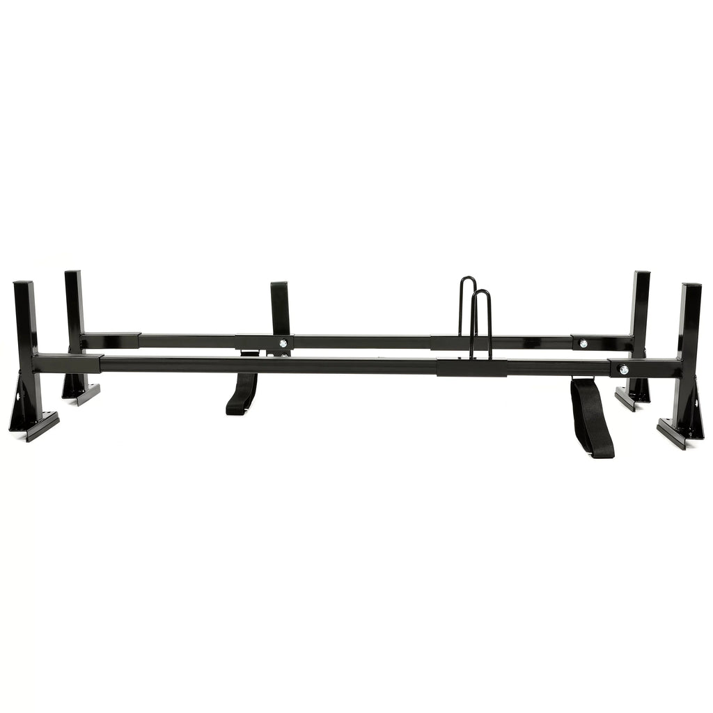 GMC Kojem Roof Rack Rack Vans 2 Universal Full-Size Ladders Carry Steel Bars Mount E-Series Adjustable Chevy Express Savana Ford for 68"-75"