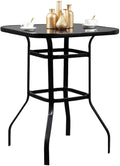 Marlowe Glass Aesthetically Metal Designed Solid Multi Finish Table With Bar Purpose