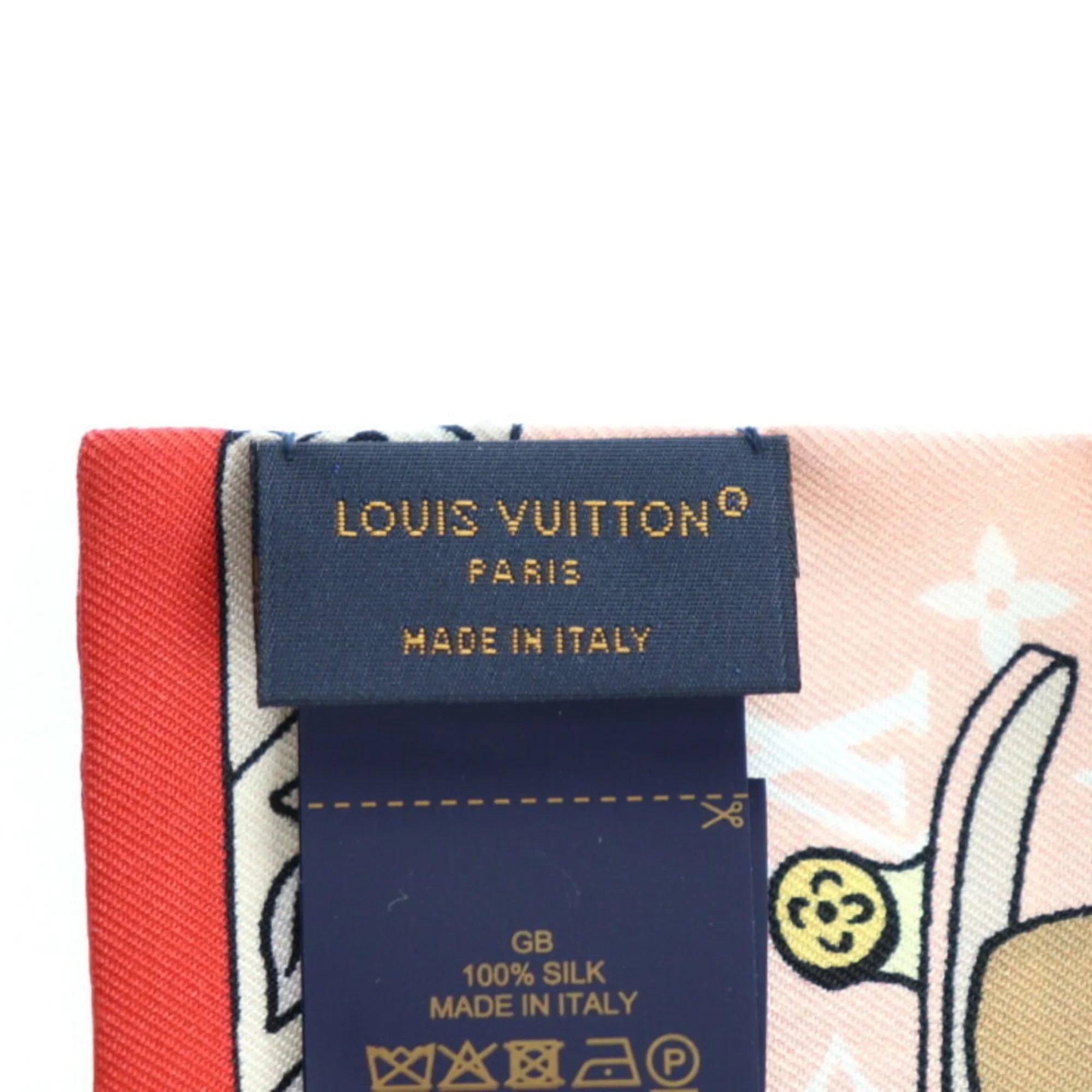 Seek Ribbon M77780 (Like Silk Vivienne Monogram Pre-Owned Rose Scarf Vuitton and VUITTON Bandeau Multicolor LOUIS New) Hide
