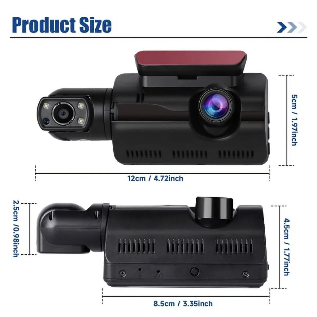 Dash with Wide Rear, SYTHERS 1080P Front Angle Camera Cam 170¡ã Vision Dash Night and