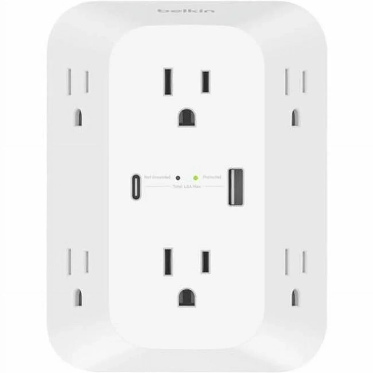 '- output connectors: mountable) Belkin AC 8 (wall Surge protector - -