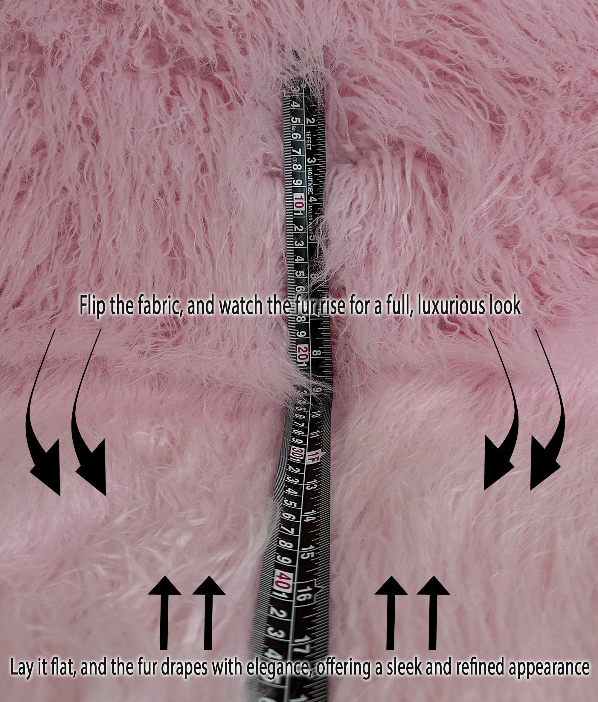 LONG 3.5" Japanese CURLY (Pink) Fire / Fake Sold Cosplay Yard Wide Faux by Craft, 58" Pile Yak Sewing Yard 2.3oz FUR Continuous Per Yarn Retardant