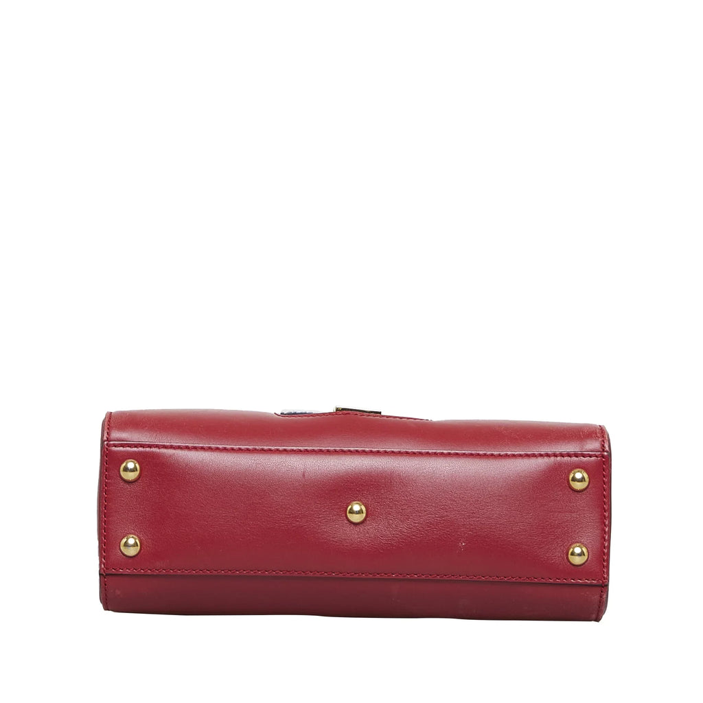 Pre-Owned Gucci Leather Red Unisex Calf Sylvie Authenticated Satchel (Good)