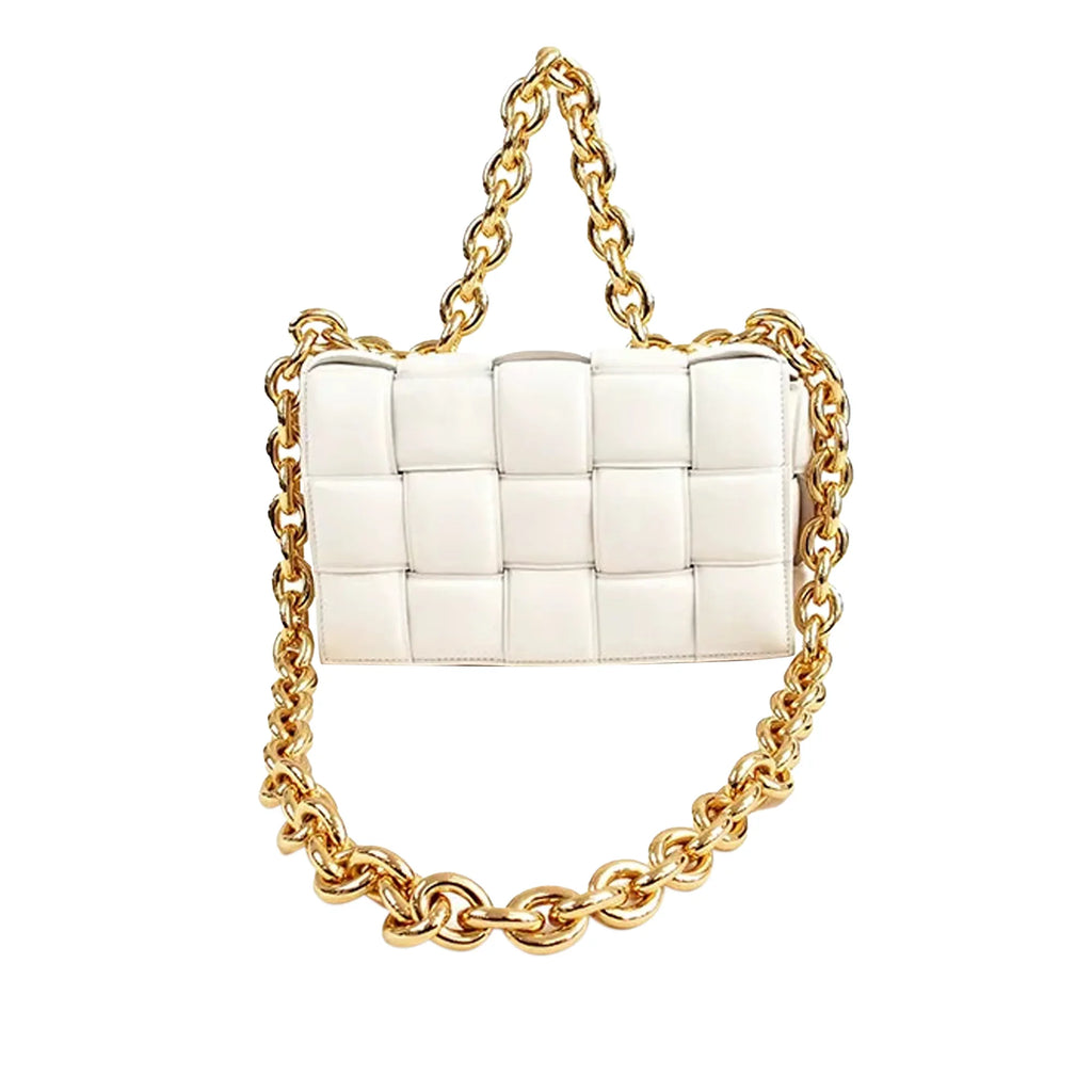 Shoulder Bottega Unisex Cassette Padded Pre-Owned (Good) Bag Leather Authenticated Veneta White Calf