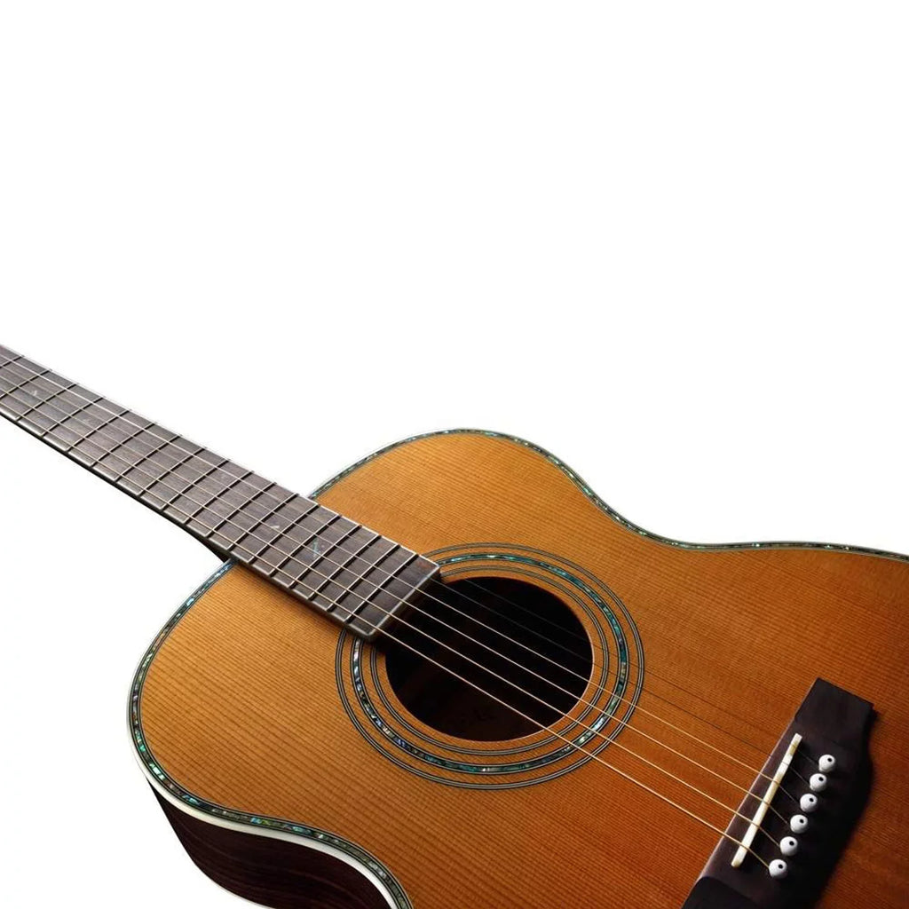 Natural - Acoustic Finish Smaller Cedar/Rosewood Size Solid Guitar ZAD80 Zager "OM"