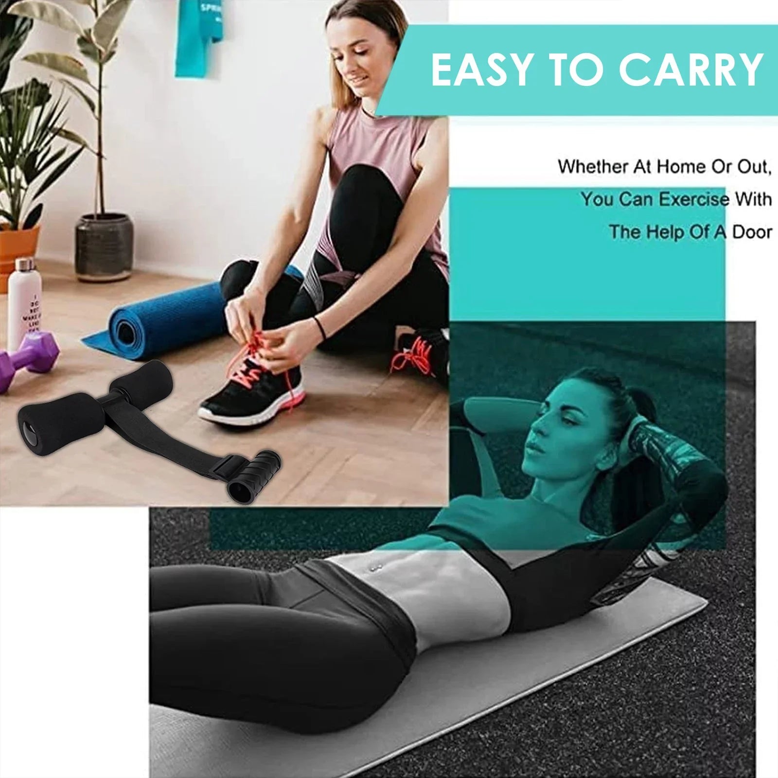 '- Home for Home Curl Workout Fitness Bar Hamstring Travel Padded With Nordic