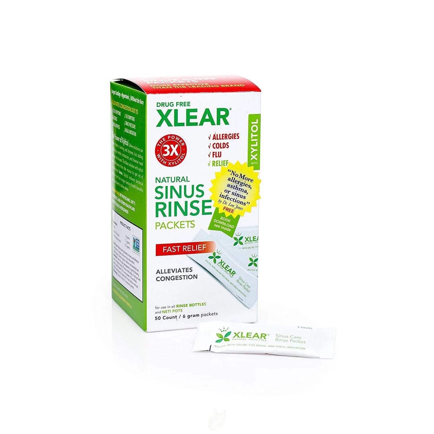 Pack) packets) Refill g 6 Sinus Solution Xlear Ct (NetiXlear (2 Neti 50