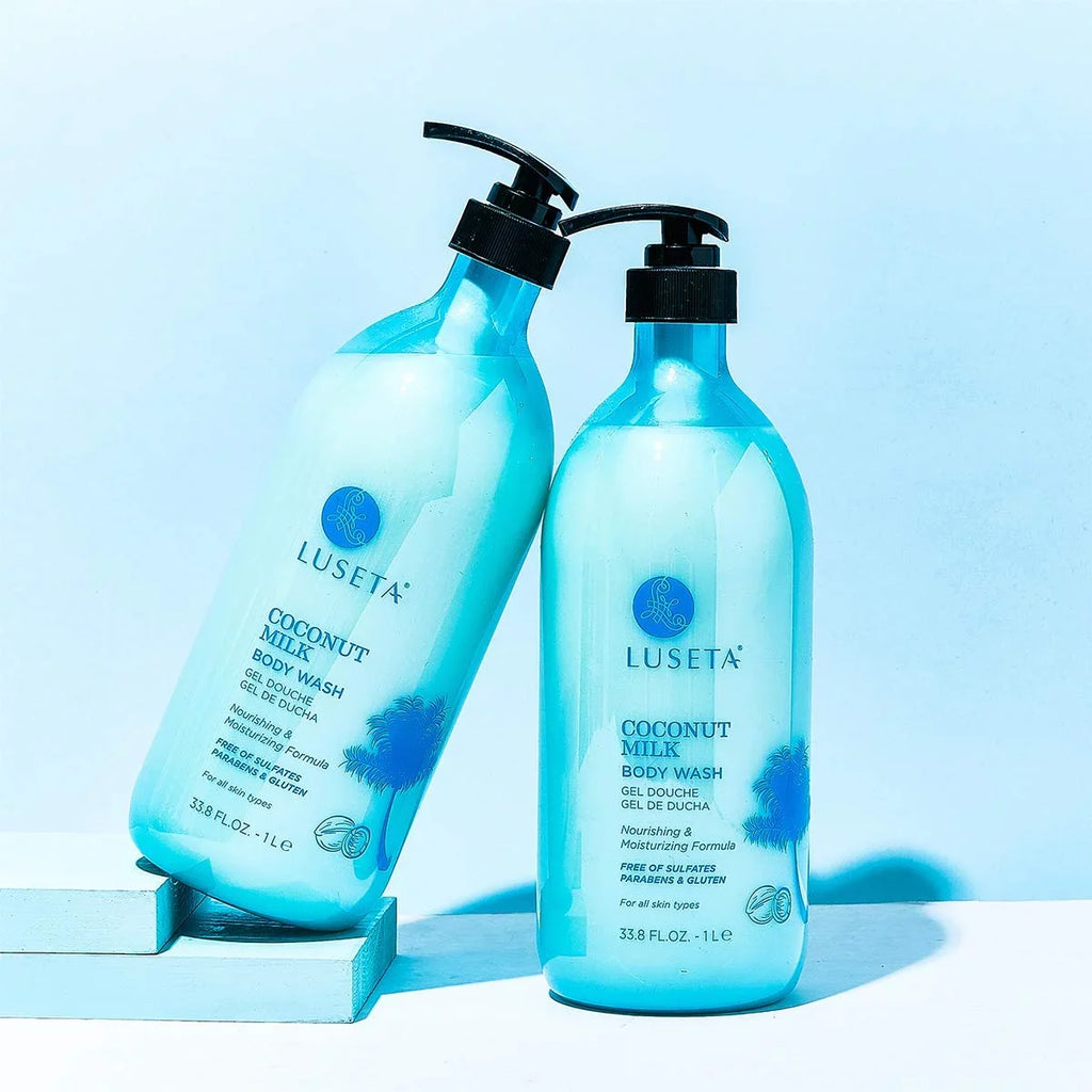 33.8oz Body Wash, Luseta Dry Gentle Skin Soap-Free for Milk Coconut