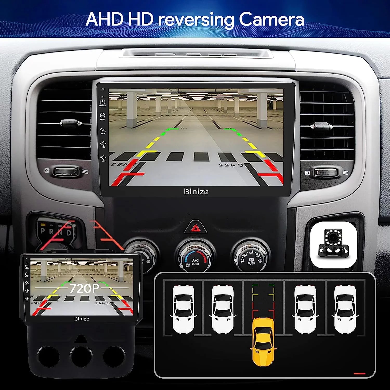 in-Dash 2500 3500 Dodge Camera/DSP/SWC/BT/WiFi/2+32GB Auto/AM/FM/Backup with Double for Din Stereo 2013-2018, CarPlay/Android Car GPS Radio Unit 9" Android Ram 1500 Wireless Navigation Binize 12