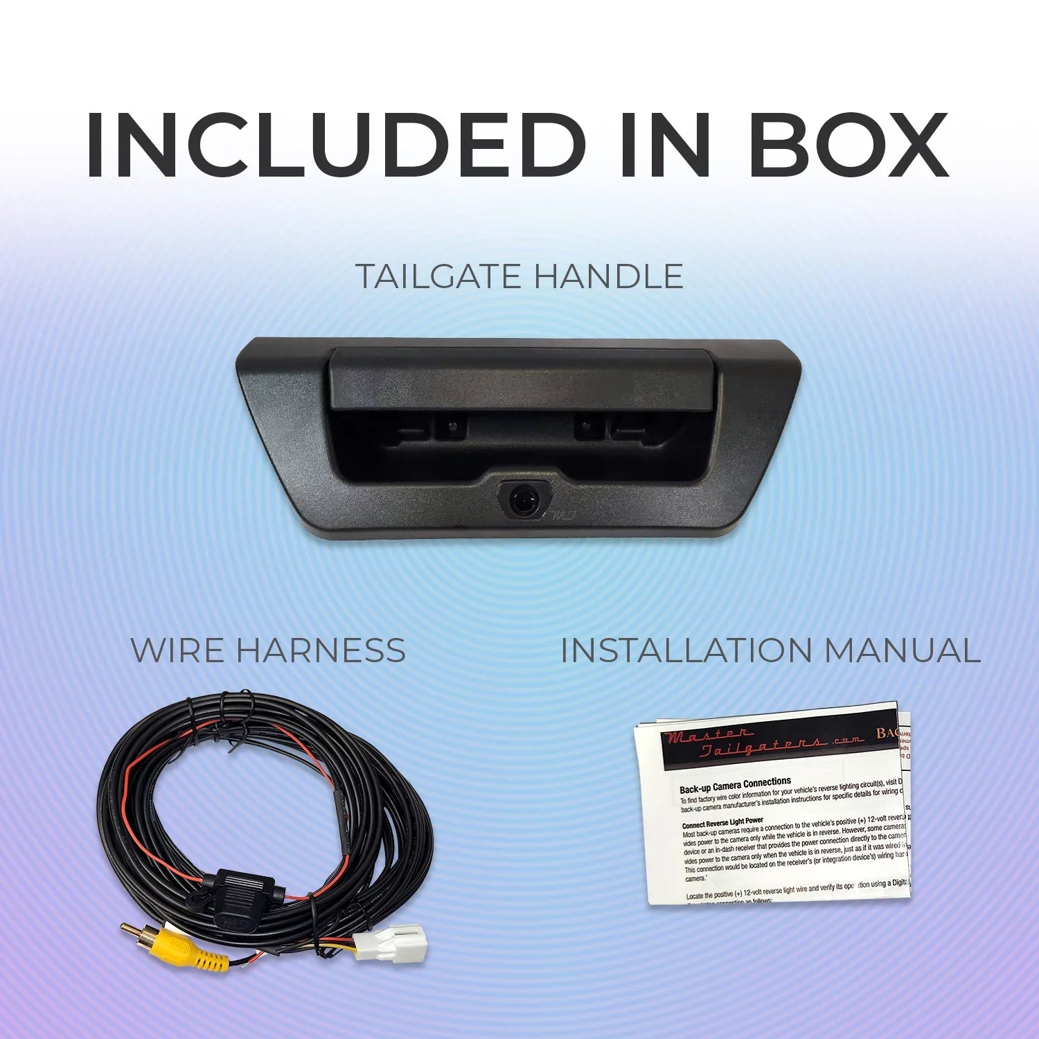 Camera Ford Tailgate for Master Tailgaters F150 Key Hole Backup Black - (2015-2017) with Handle No