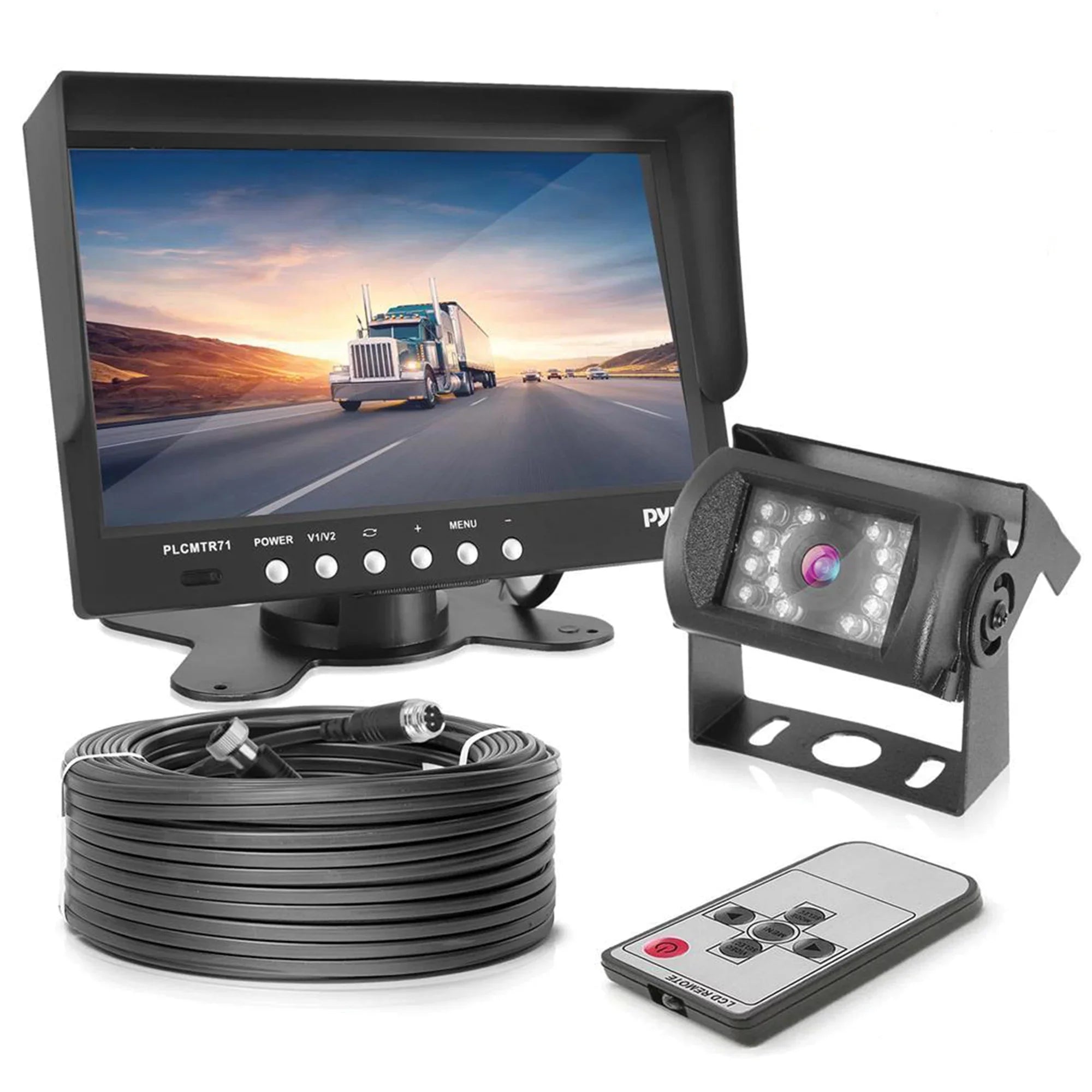 Night IR Monitor System Weatherproof and with 7" PLCMTR71 with Pyle Commercial-Grade Vision Camera Camera Backup