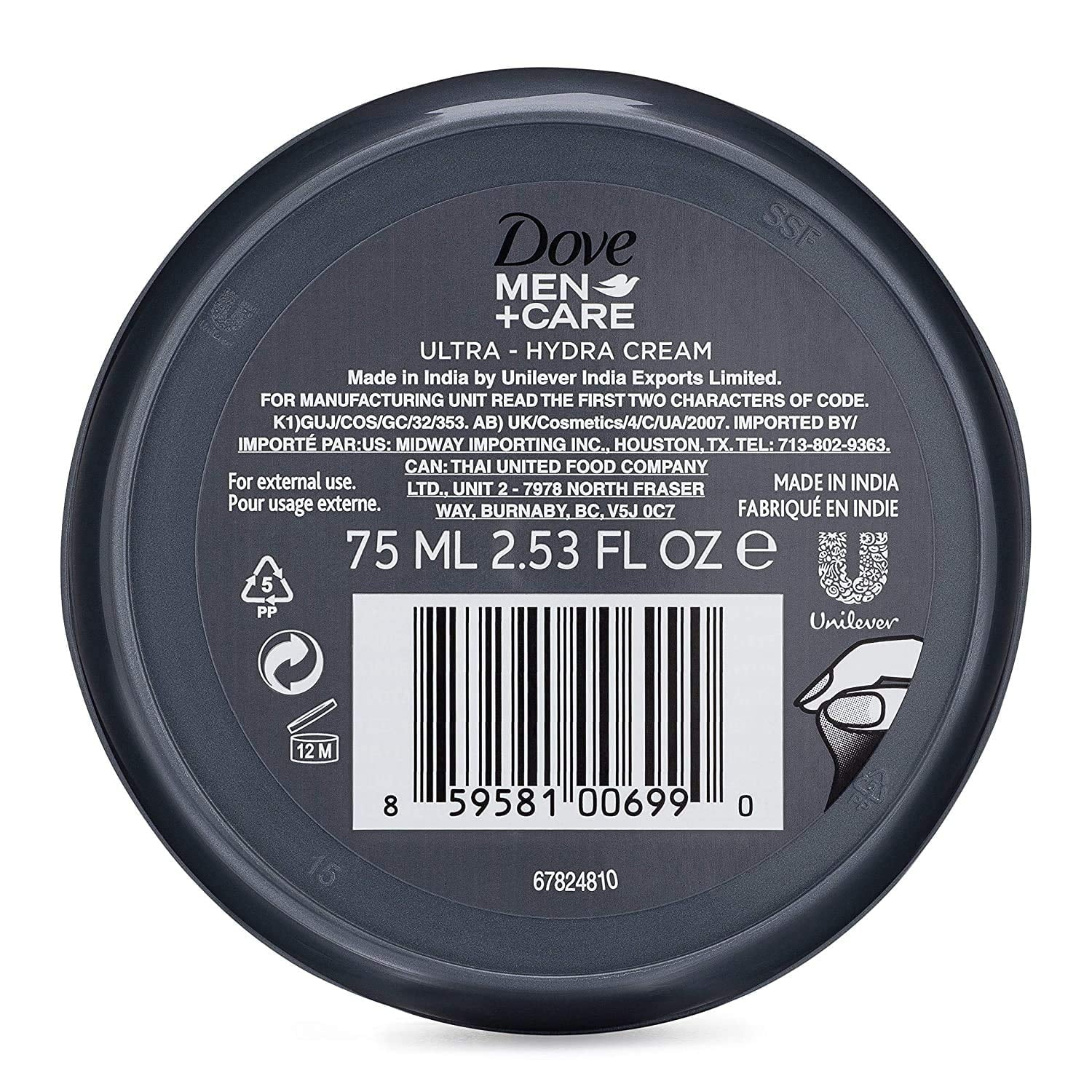 Moisturization, Fl 2.53 (Pack Men+Care With Cream 24 Oz Dove Of 5) Hour Ultra-Hydra