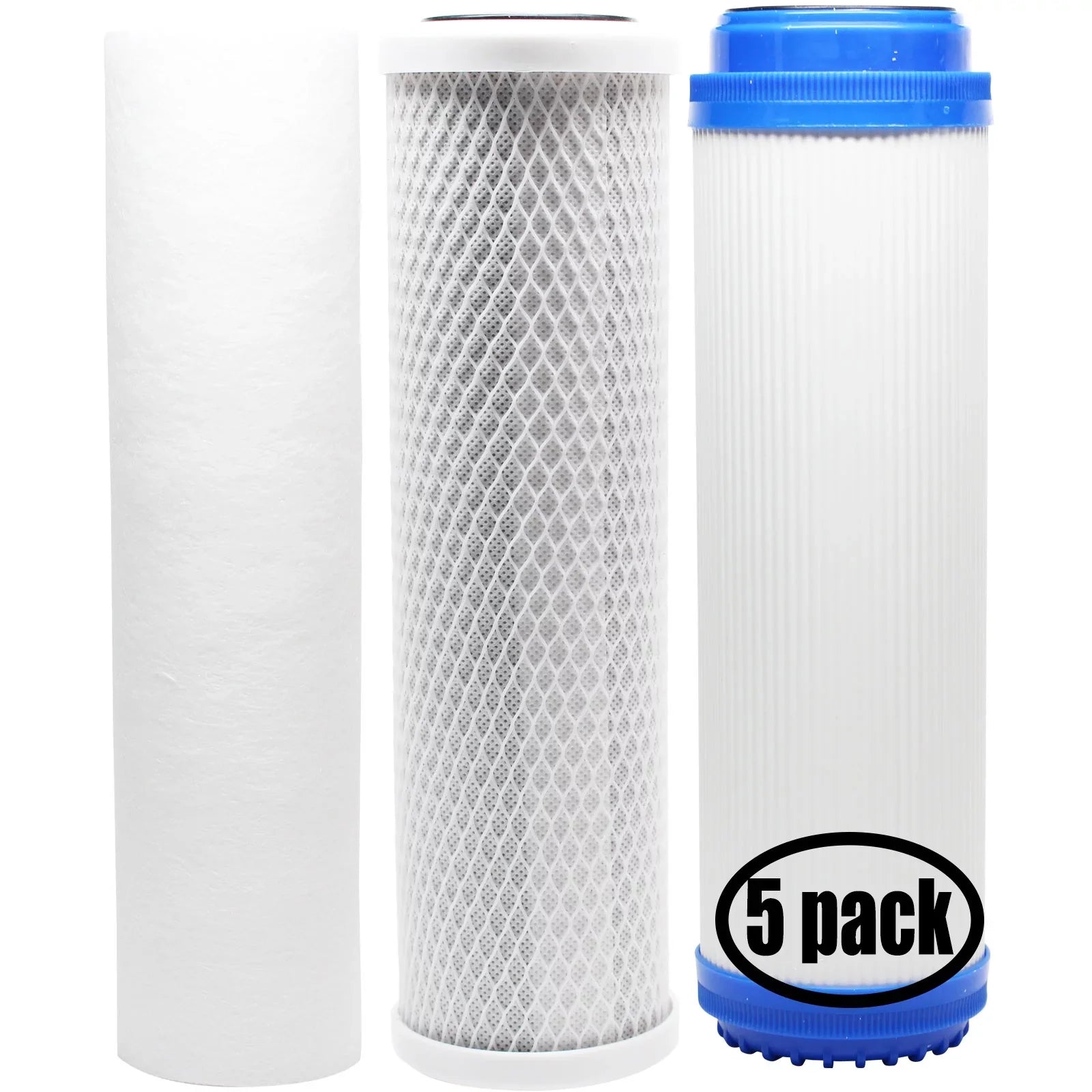 & FilterHousing System PP Water Denali Filter Sediment Includes Block Brand Expres Filter - GAC - Filter, Filter 5-Pack RO for Kit Carbon for Replacement Pure