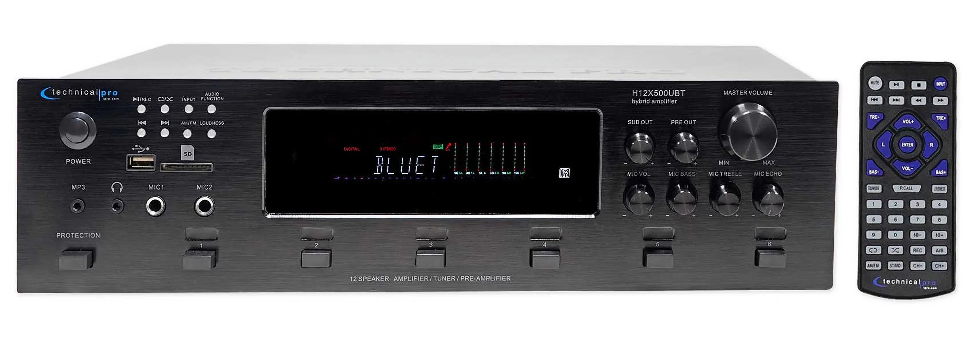 Bluetooth Wall Pro 6-Zone Theater Home 6000w Speakers Receiver+(6) Technical