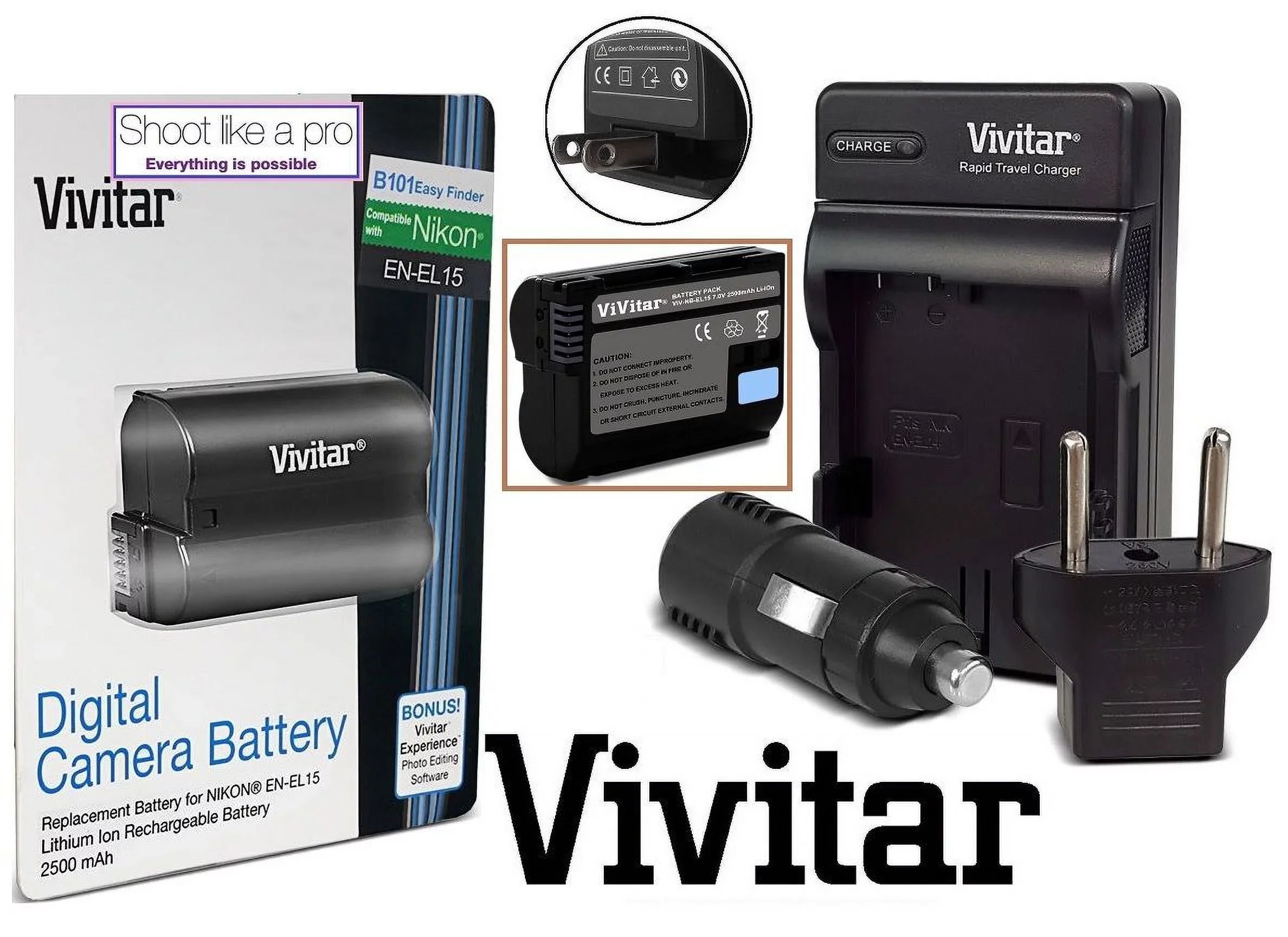 Super With Capacity for D7500 Rapid EN-EL15 Nikon D500 Charger Battery